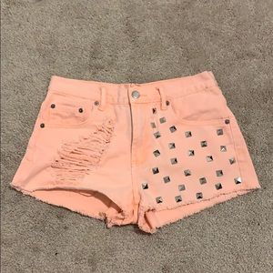 Forever 21 orange high waisted shorts